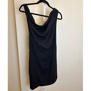 Free People Women Black Mini Dress Toga Sleeveless Draped Low Back Small NWT